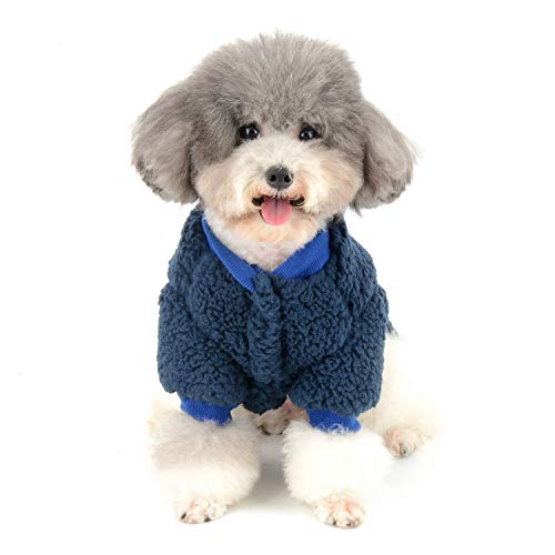 Zunea Ubrania dla małego psa, polarowy ciepły płaszcz zimowy dla szczeniaka, kurtka dla chihuahua, odzież dla zwierząt domowych jak psy i koty - obrazek 3