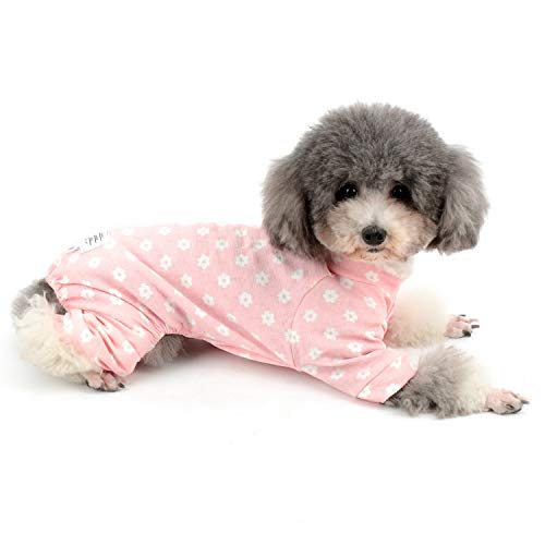 Zunea Mały pies stokrotka kombinezon piżama urocze kwiaty bawełniane k - obrazek 2