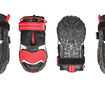 Kurgo Blaze Cross Buty dla psów, całoroczne buty dla psów, wodoodporne, antypoślizgowe podeszwy, małe, czerwone chili