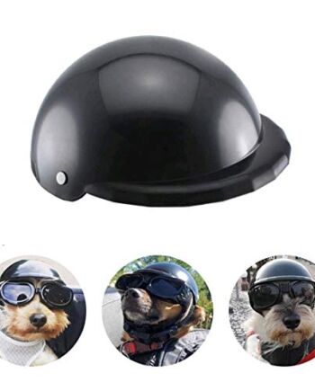 Namsan kask dla zwierząt domowych, regulowany, kask motocyklowy, czapka dla kotów/małych psów, czarny