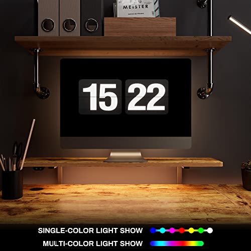 EUREKA ERGONOMIC Biurko z regulacją wysokości 155 x 110 cm, z regulacją wysokości, elektryczne, duży stół do gier, w kształcie litery L, podwójny silnik z możliwością zarządzania kablami i funkcją pamięci - obrazek 6