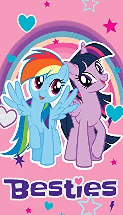 My Little Pony Twilight Sparke Rainbow Dash Besties ręcznik do sauny dla dzieci, ręcznik plażowy, 70 x 140 cm, 100% bawełna, dla dziewczynek