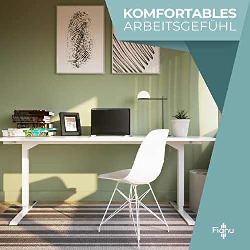 Fianu® Stelaż biurka z elektryczną regulacją wysokości, sprawdzony przez TÜV GS, na biurko stojące, 2 silniki z ochroną antykolizyjną, 4 miejsca do przechowywania do 100 kg nośności (szary) - obrazek 3