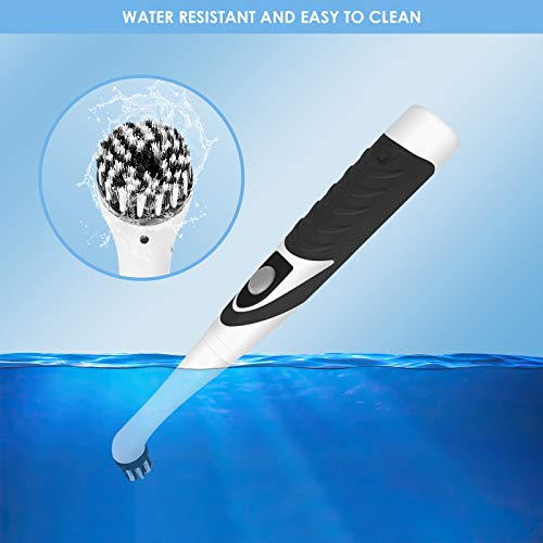 SANON Elektryczna szczotka do czyszczenia, domowa szczotka z sonicznym wirowaniem z 4 głowicami czyszczącymi do łazienki, płytek podłogowych i kuchni, samochodu, głębokie czyszczenie, czarna - obrazek 7