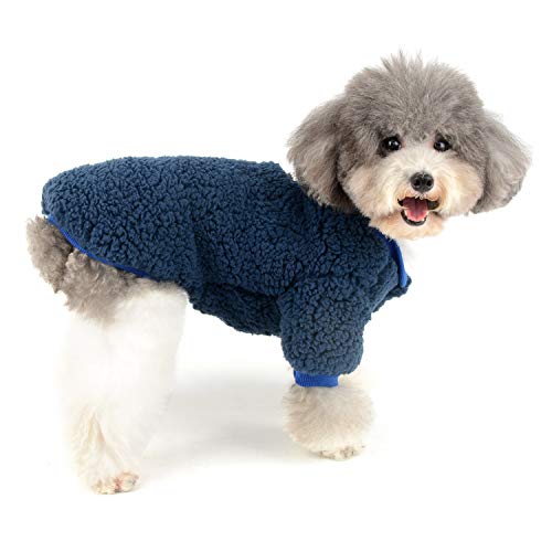 Zunea Ubrania dla małego psa, polarowy ciepły płaszcz zimowy dla szczeniaka, kurtka dla chihuahua, odzież dla zwierząt domowych jak psy i koty - obrazek 8