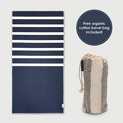 SummerSand Ręcznik plażowy XL z mikrofibry – bez piasku, kompaktowy i szybkoschnący – idealny jako ręcznik plażowy, ręcznik kąpielowy, podróżny i do sauny – ręcznik kąpielowy z mikrofibry, duży 160 x 80 cm, niebieski - obrazek 3