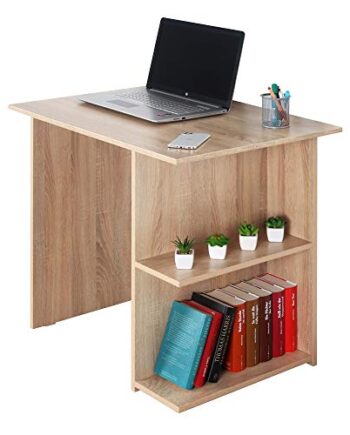 Biurko małe 82 x 76 x 60 cm dąb sonoma brązowy – stół biurowy sekretarzyk RICOO WM089-ES