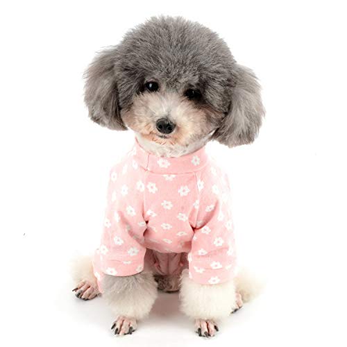 Zunea Mały pies stokrotka kombinezon piżama urocze kwiaty bawełniane k - obrazek 4