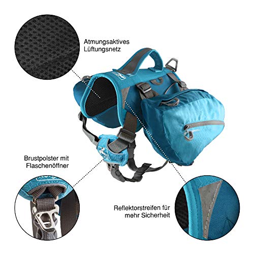 Kurgo Big Baxter Plecak dla psa, plecak turystyczny dla psów, lekki, o - obrazek 6