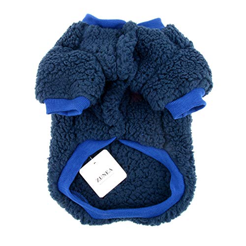Zunea Ubrania dla małego psa, polarowy ciepły płaszcz zimowy dla szczeniaka, kurtka dla chihuahua, odzież dla zwierząt domowych jak psy i koty - obrazek 6