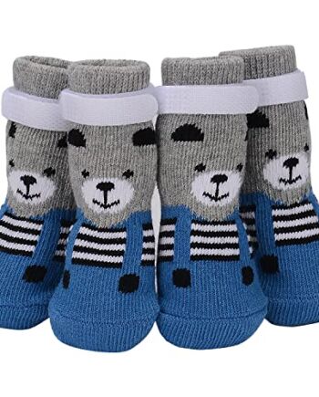 PETLOFT Antypoślizgowe Skarpetki dla Psów, 4 szt. Wnętrz Non-Slip Skar