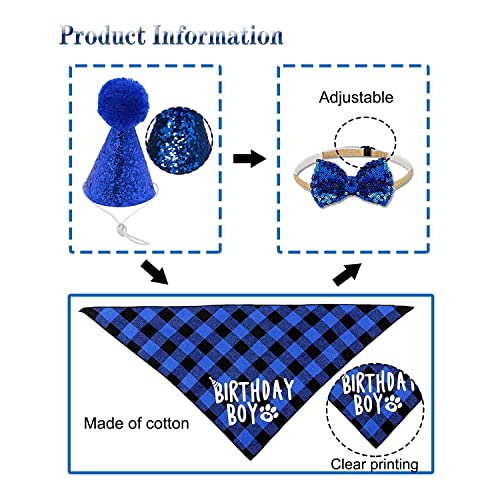 3-częściowy zwierzak domowy kot pies kapelusz urodzinowy, urodziny kot - obrazek 3