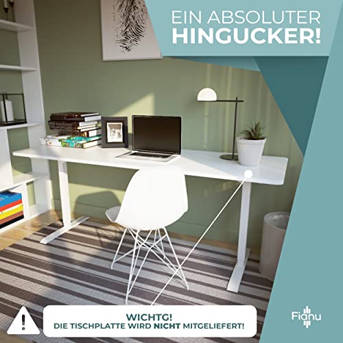 Fianu® Stelaż biurka z elektryczną regulacją wysokości, sprawdzony przez TÜV GS, na biurko stojące, 2 silniki z ochroną antykolizyjną, 4 miejsca do przechowywania do 100 kg nośności (szary) - obrazek 2