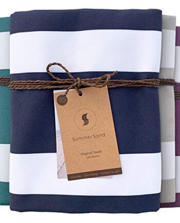 SummerSand Ręcznik plażowy XL z mikrofibry – bez piasku, kompaktowy i szybkoschnący – idealny jako ręcznik plażowy, ręcznik kąpielowy, podróżny i do sauny – ręcznik kąpielowy z mikrofibry, duży 160 x 80 cm, niebieski