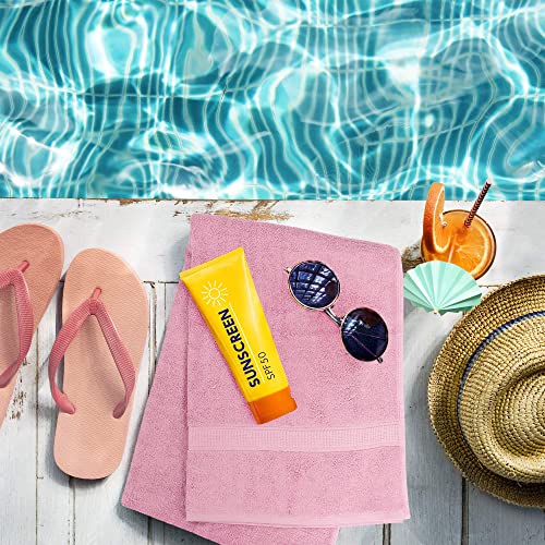 Utopia Towels - Prześcieradło Premium Jumbo (90 x 180 cm, 2 szt.) -100% bawełna ring-spun Bardzo chłonna i szybkoschnąca Bardzo duży ręcznik kąpielowy - Super miękki ręcznik hotelowy (różowy) - obrazek 6