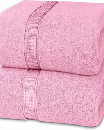 Utopia Towels - Prześcieradło Premium Jumbo (90 x 180 cm, 2 szt.) -100% bawełna ring-spun Bardzo chłonna i szybkoschnąca Bardzo duży ręcznik kąpielowy - Super miękki ręcznik hotelowy (różowy)