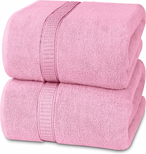 Utopia Towels - Prześcieradło Premium Jumbo (90 x 180 cm, 2 szt.) -100% bawełna ring-spun Bardzo chłonna i szybkoschnąca Bardzo duży ręcznik kąpielowy - Super miękki ręcznik hotelowy (różowy)