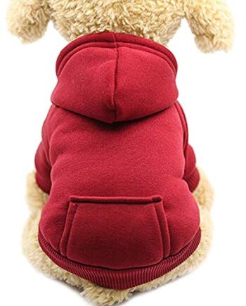 Idepet pies, kot, bluza z kapturem dla zwierząt domowych, ciepły jesienno zimowy płaszcz, jednolity kolor, bawełniane ubrania dla psów z kieszenią, wyjściowy pulower dla psa, kombinezon dla małych psów, szczeniaków, sznaucer, miś, pudel, chihuahua