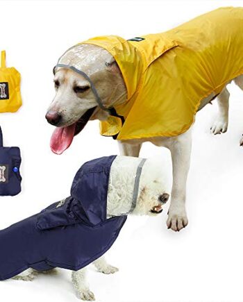 Wodoszczelny płaszcz przeciwdeszczowy dla psa, regulowany i łatwy do przenoszenia, deszcz/wodoodporny, 7 dostępnych rozmiarów od XS do XXXL, pasuje dla każdego psa