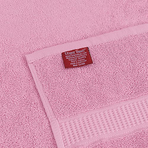 Utopia Towels - Prześcieradło Premium Jumbo (90 x 180 cm, 2 szt.) -100% bawełna ring-spun Bardzo chłonna i szybkoschnąca Bardzo duży ręcznik kąpielowy - Super miękki ręcznik hotelowy (różowy) - obrazek 3