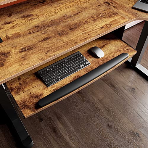 EUREKA ERGONOMIC Biurko z regulacją wysokości 155 x 110 cm, z regulacją wysokości, elektryczne, duży stół do gier, w kształcie litery L, podwójny silnik z możliwością zarządzania kablami i funkcją pamięci - obrazek 5