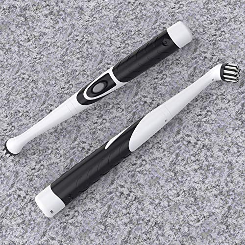 SANON Elektryczna szczotka do czyszczenia, domowa szczotka z sonicznym wirowaniem z 4 głowicami czyszczącymi do łazienki, płytek podłogowych i kuchni, samochodu, głębokie czyszczenie, czarna - obrazek 2