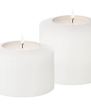 EDZARD Zestaw 2 świeczników na świeczki typu tealight, świece ciągłe C