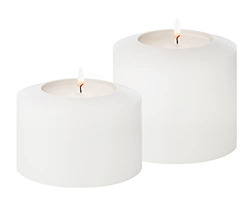 EDZARD Zestaw 2 świeczników na świeczki typu tealight, świece ciągłe C
