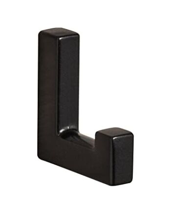 ALUSFERA Wieszak na ubrania, wieszak ścienny z metalu, uniwersalny haczyk do montażu na ścianie, 1 sztuka ze śrubami, model L, czarny