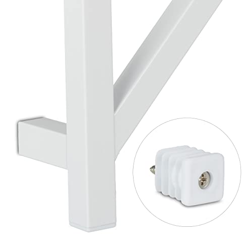 Relaxdays Wieszak na ubrania w kształcie drzewa, 8 haczyków, do zawieszenia na ścianie, nowoczesny, na kapelusze, kurtki itp. wys. x szer. x gł.: 100,5 x 19,5 x 7 cm, biały - obrazek 2