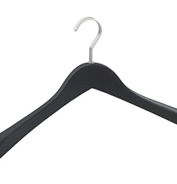 WENKO Nowy Jork czarny wieszak na ubrania, drewno, 4,6 x 44,5 x 25 cm