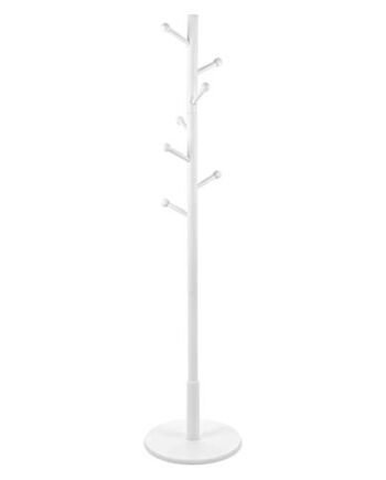VASAGLE Wieszak na ubrania, 7 haczyków z zaokrąglonymi końcami, wolnostojąca garderoba w kształcie drzewa, drewno, na ubrania, kapelusze, torby, do korytarza, salonu, biały RCR07WT