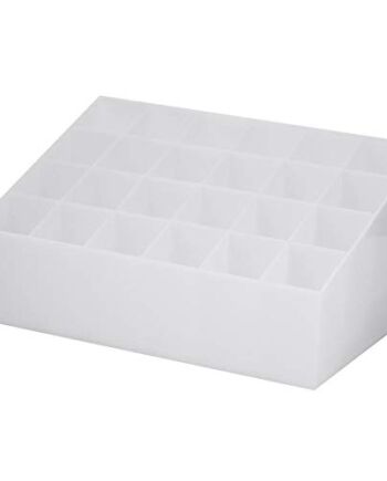 24 siatki Stojak na szminki Stojak na kosmetyki Organizer na kosmetyki Pudełko na kosmetyki Stojak na szminki Pudełko do przechowywania na biurko 14,5 * 9,3 * 7 cm / 5,7 * 3,7 * 2,8 cala (biały)