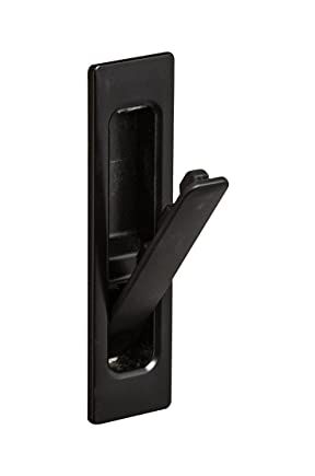 ALUSFERA Wieszak na ubrania, wieszak ścienny z metalu, uniwersalny haczyk do montażu na ścianie, 1 sztuka ze śrubami, czarny matowy haczyk składany