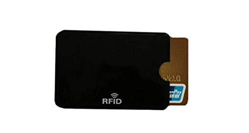 2 sztuki etui ochronne RFID & NFC na karty kredytowe, karty płatnicze, dowód osobisty, karty bankowe, 100% etui na karty kredytowe, ochrona przed nieupoważnionym odczytem danych i nielegalnym odliczeniem pieniędzy, czarny, M - obrazek 5