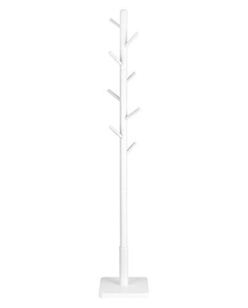 VASAGLE Drewniany wieszak na ubrania, stojak na nogi z 8 haczykami, 3