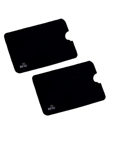 2 sztuki etui ochronne RFID & NFC na karty kredytowe, karty płatnicze, dowód osobisty, karty bankowe, 100% etui na karty kredytowe, ochrona przed nieupoważnionym odczytem danych i nielegalnym odliczeniem pieniędzy, czarny, M