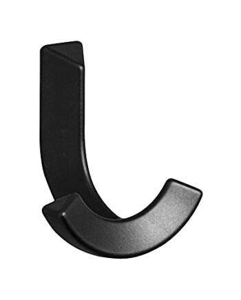 ALUSFERA Wieszak na ubrania, wieszak ścienny z metalu, uniwersalny haczyk do montażu na ścianie, 1 sztuka ze śrubami, model U, czarny mat