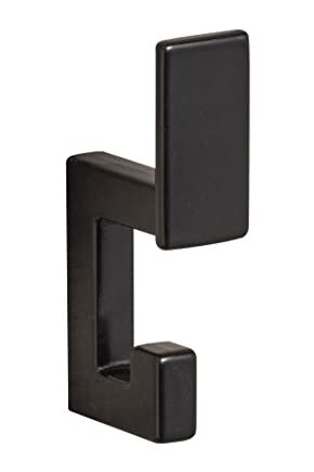 ALUSFERA Wieszak na ubrania, wieszak ścienny z metalu, uniwersalny haczyk do montażu na ścianie, 1 sztuka ze śrubami, model S - czarny