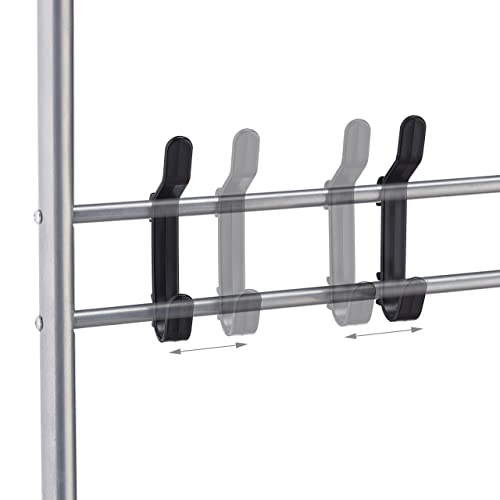 Relaxdays Garderoba z półką na buty, 4 pary butów, 4 haczyki, 1 drążek na ubrania, garderoba do przedpokoju, wys. x szer. x gł. 173 x 60 x 31 cm, szara, 173 x 60 x 31 cm - obrazek 4