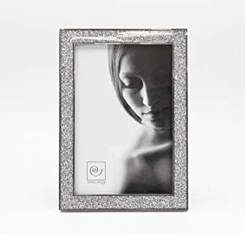 Mascagni M406, metalowa ramka na zdjęcia z brokatem - zakres srebrnych fal, 13 x 18 cm / 7 x 5 cali