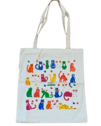 TURNOWSKY Wysokiej jakości torba materiałowa ze wspaniałym nadrukiem – torba na zakupy z bawełny organicznej, wyprodukowana w Niemczech