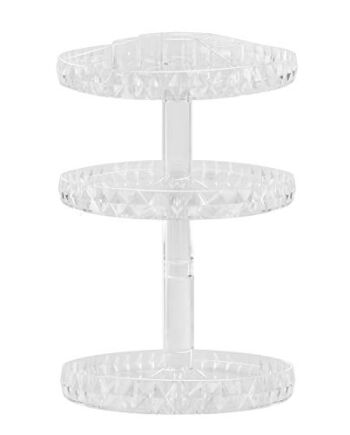 TRIXES Organizer do makijażu, 360 stopni, 3-poziomowy, przezroczysty s