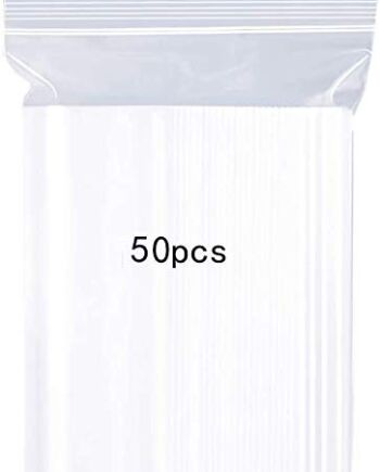Przezroczyste worki plastikowe, mocne, wielokrotnego użytku, z zamkiem błyskawicznym, pogrubione i trwałe, do zamknięcia, 25 x 35 cm, do przechowywania biżuterii, 50 sztuk
