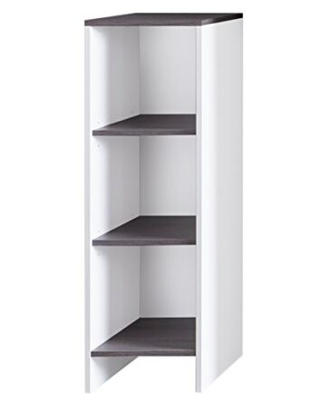 trendteam smart living California szafka łazienkowa, 32 x 103 x 28 cm, kolor biały, wykończenie w kolorze dymnego srebra, z dużą ilością miejsca do przechowywania