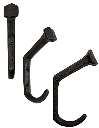 FUXXER® Ciężkie rustykalne masywne żelazne haczyki do garderoby, wiesz - obrazek 4