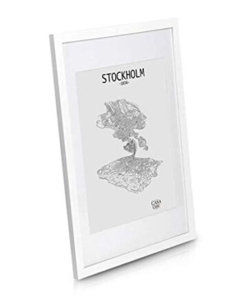 Classic by Casa Chic - Ramka z litego drewna na zdjęcie 50x70 cm lub zdjęcie 40x50 cm z Passe-Partout - Szkło akrylowe - Biel