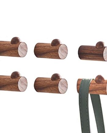 6 sztuk haczyków ściennych z czarnego orzecha włoskiego, wieszaki na ubrania, montaż na ścianie, rustykalne drewniane haki, wieszak na ubrania, półka na kapelusze, haczyk do zawieszenia ręczników kąpielowych (perła, czarny orzech włoski 6 haczyków)