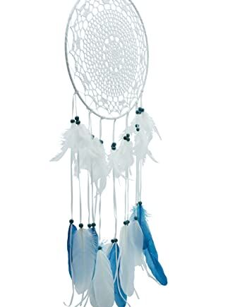Łapacz snów z piórami, turkusowy