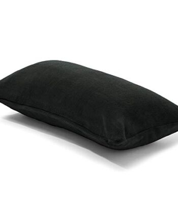 CelinaTex Xanio poduszka dekoracyjna z poduszką wewnętrzną 40 x 80 cm czarna Coral-Fleece poduszka na sofę z mikrofibry poduszka do przytulania